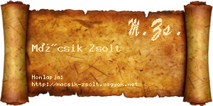 Mácsik Zsolt névjegykártya