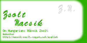 zsolt macsik business card