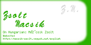 zsolt macsik business card